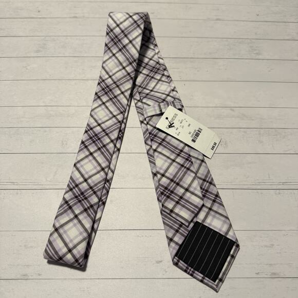 Express Necktie Lavender Purple Plaid Skinny Tie Mens 2.25” Wide MSRP $49.50 - Picture 7 of 10